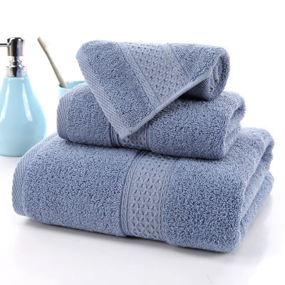 Asservatore per uso domestico di cotone puro Set in tre pezzi con griglia beige e colore solido