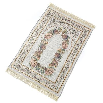 Altezza di pila di peluche Modello astratto Ricamo di filato di cotone Muslim Islam Matta di preghiera