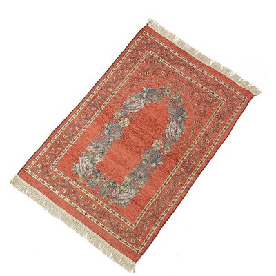 Altezza di pila di peluche Modello astratto Ricamo di filato di cotone Muslim Islam Matta di preghiera