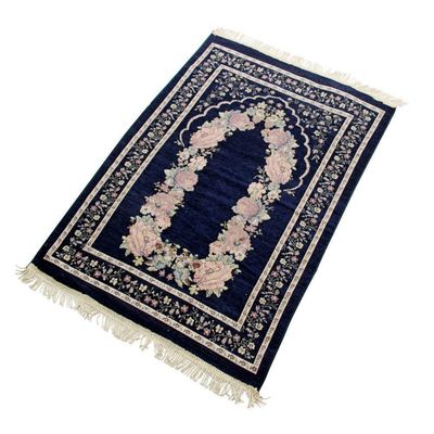Altezza di pila di peluche Modello astratto Ricamo di filato di cotone Muslim Islam Matta di preghiera