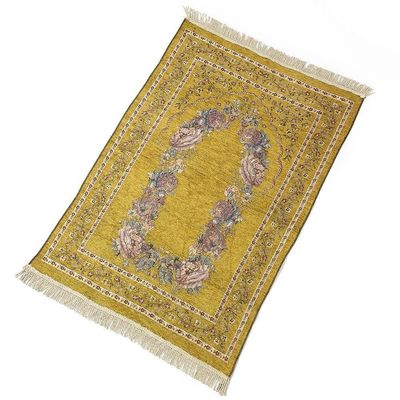 Altezza di pila di peluche Modello astratto Ricamo di filato di cotone Muslim Islam Matta di preghiera