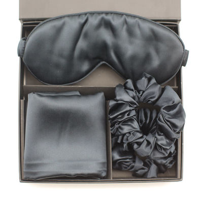 Modello solido Logo personalizzato Maschera per gli occhi Satin Silk Set Box per un sonno riposante e adatto alla pelle