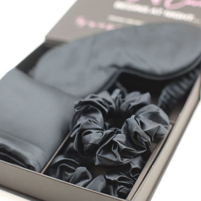 Modello solido Logo personalizzato Maschera per gli occhi Satin Silk Set Box per un sonno riposante e adatto alla pelle