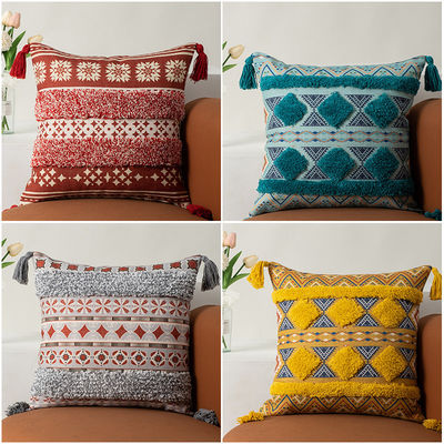 Copertina di cuscino Tassel a modello bohémien per cuscino decorativo