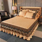 Set di biancheria da letto gonna coperta cuscino con ricamo pizzo tessuto ecologico e morbido