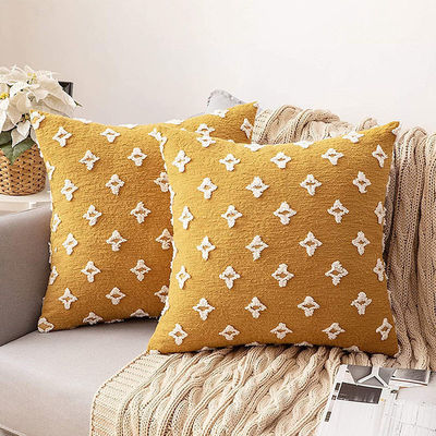 Cassa per cuscini da camera da letto quadrata con decorazione a fiori tagliati con ricamo