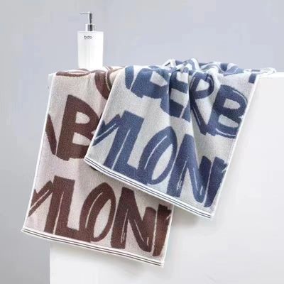 Colore scuro 16pcs Savage Spun Towel da viso di cotone con lettere resistenti alle macchie Blu curry