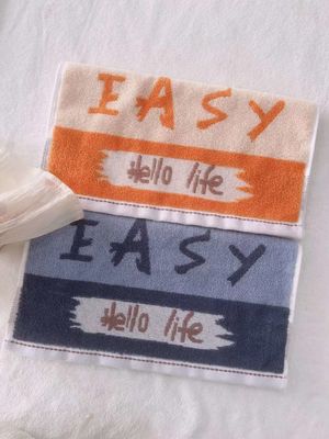 Colore scuro 16pcs Savage Spun Towel da viso di cotone con lettere resistenti alle macchie Blu curry