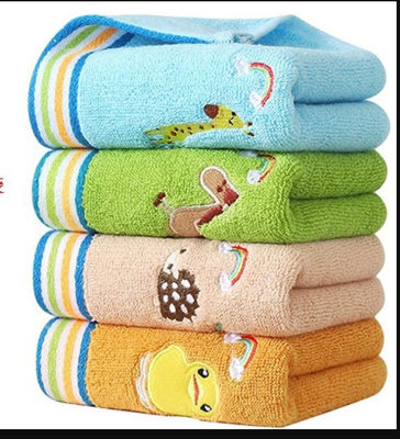 Asciugamano di cotone rettangolare Panda colorato a doppio filo a doppio lato Asciugamano per mani spesse per bambini
