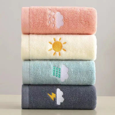 Asciugamano di cotone rettangolare Panda colorato a doppio filo a doppio lato Asciugamano per mani spesse per bambini