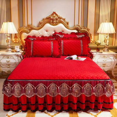 Set di biancheria da letto ricamata di lusso 4 pezzi Set di copriletto con 133x72 densità di tessuto