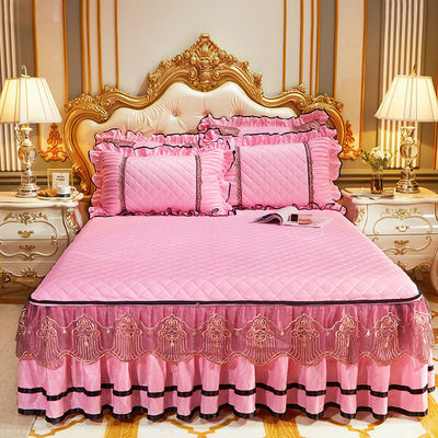 Set di biancheria da letto ricamata di lusso 4 pezzi Set di copriletto con 133x72 densità di tessuto