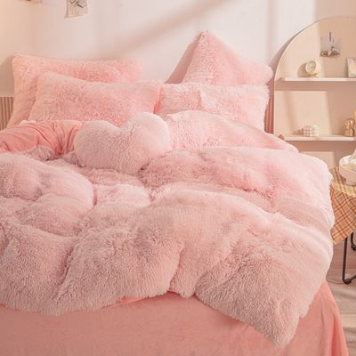 Coperta per coperte di piumaggio di pelliccia personalizzata, set di biancheria da letto invernale morbida senza riempimento