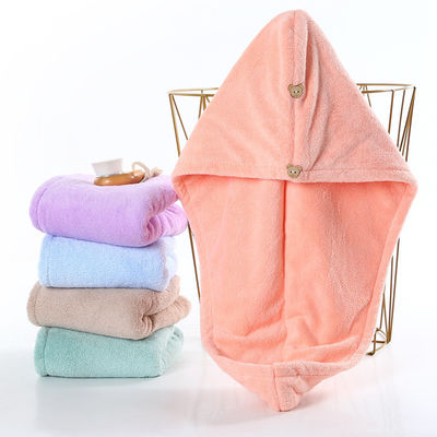 Cappello per capelli asciutti per donne di lana di corallo Cappello da doccia assorbente asciutto velocemente con asciugamano ispessito