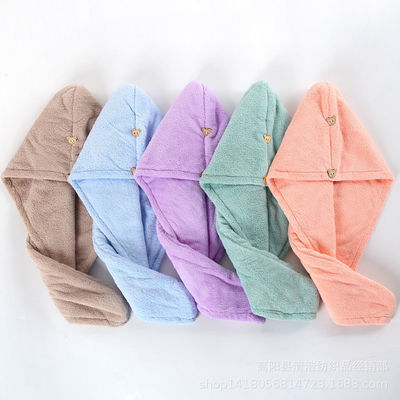 Cappello per capelli asciutti per donne di lana di corallo Cappello da doccia assorbente asciutto velocemente con asciugamano ispessito