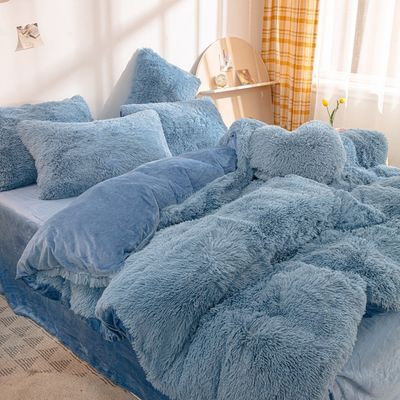Coperta per coperte di piumaggio di pelliccia personalizzata, set di biancheria da letto invernale morbida senza riempimento