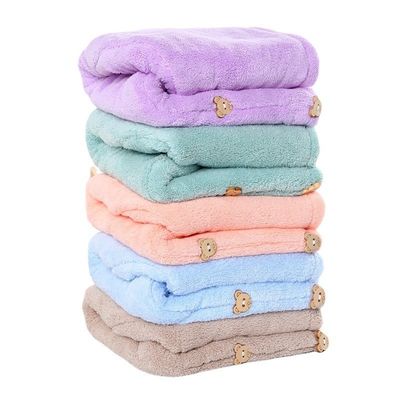 Cappello per capelli asciutti per donne di lana di corallo Cappello da doccia assorbente asciutto velocemente con asciugamano ispessito