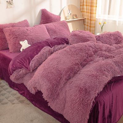Coperta per coperte di piumaggio di pelliccia personalizzata, set di biancheria da letto invernale morbida senza riempimento