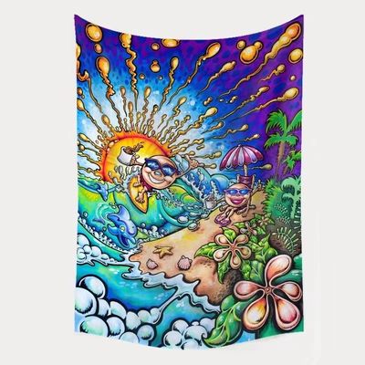 3D Print Trippy Funghi Tapis Hippie Psychedelic Abstract Art Tapis per appesi a parete