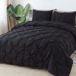 Popolarezza Stock 90GSM 3 pezzi Pintuck Cover Soft Microfiber Letto Set Tutte le stagioni Chiusura a cerniera personalizzata