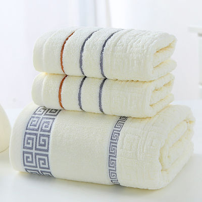 White Plain Forged Cotton Washcloth Bath Towel Absorbent 3-Piece Gift Box con cover regalo di ritorno