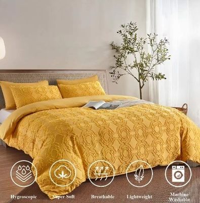 Hotel 100% cotone ricamato copertura copriletto letto set 4 pezzi con 40 tessuti
