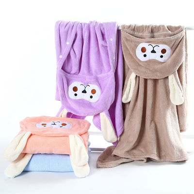 Foto-perfetto bambino doccia asciugamano e cappello Set Jacquard Coral velluto per la morbidezza