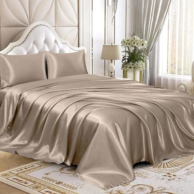Set di lenzuola da letto in seta e seta non usa e getta per la casa taglia doppia due PCS lenzuola piatta