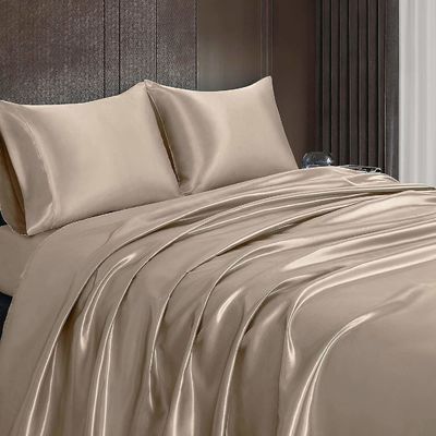 Set di lenzuola da letto in seta e seta non usa e getta per la casa taglia doppia due PCS lenzuola piatta