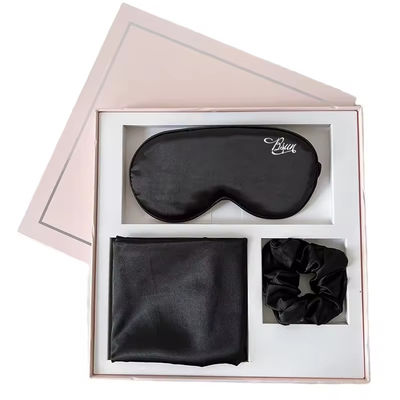 Silk Charmeuse Box Pillow Case e Satin Eyemask Set per dormire per tutte le stagioni