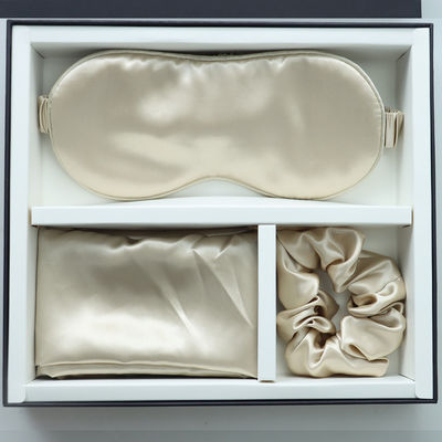 Luxury Sleep Black Silk Eye Mask Custom LOGO OEM/OEM 100% Silk Pillow Case Set Nero