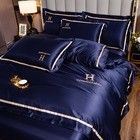 Accogliente albergo grigio biancheria da letto da sposa rossa Kit di quattro pezzi con seta lavata Set di biancheria da letto da quattro pezzi