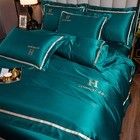Accogliente albergo grigio biancheria da letto da sposa rossa Kit di quattro pezzi con seta lavata Set di biancheria da letto da quattro pezzi