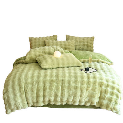 Set di lenzuola da letto Coperta da letto Lenzuola da letto di lusso Solid colorato coniglio velluto