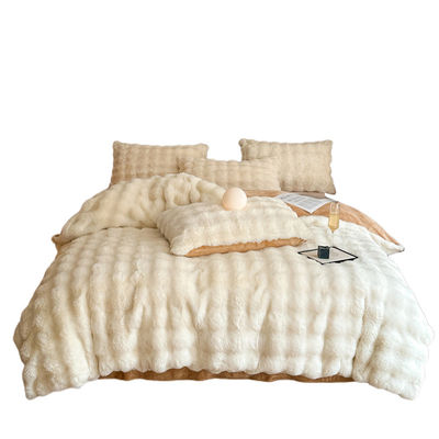 Set di lenzuola da letto Coperta da letto Lenzuola da letto di lusso Solid colorato coniglio velluto