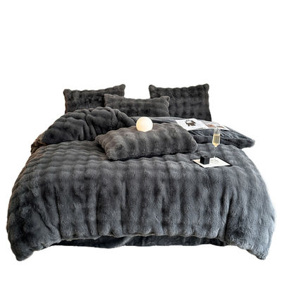 Set di lenzuola da letto Coperta da letto Lenzuola da letto di lusso Solid colorato coniglio velluto