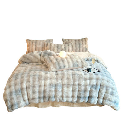Set di lenzuola da letto Coperta da letto Lenzuola da letto di lusso Solid colorato coniglio velluto