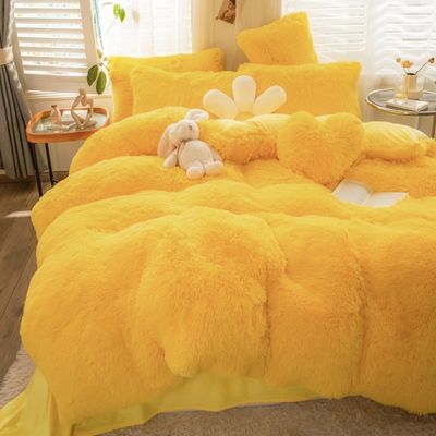 Set di biancheria da letto in velletto di tipo europeo e americano a colori solidi
