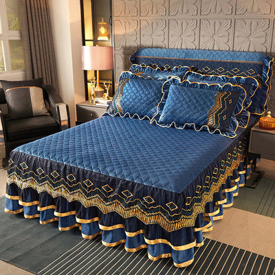 Giubbotto da letto in poliestere personalizzato Copertura da letto a prova di polvere in tre pezzi per la casa 40 Tissu Count