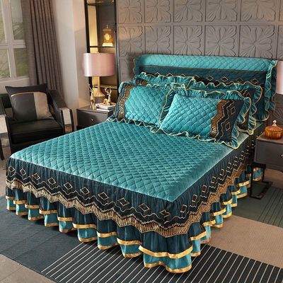 Giubbotto da letto in poliestere personalizzato Copertura da letto a prova di polvere in tre pezzi per la casa 40 Tissu Count
