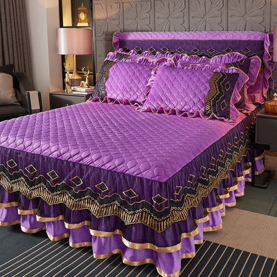 Giubbotto da letto in poliestere personalizzato Copertura da letto a prova di polvere in tre pezzi per la casa 40 Tissu Count