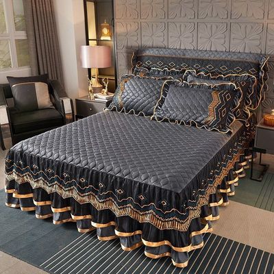 Giubbotto da letto in poliestere personalizzato Copertura da letto a prova di polvere in tre pezzi per la casa 40 Tissu Count