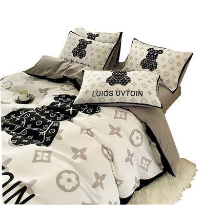Moderno stile cartoni animati testa di orso bianco design set di biancheria da letto con 100% materiale poliestere
