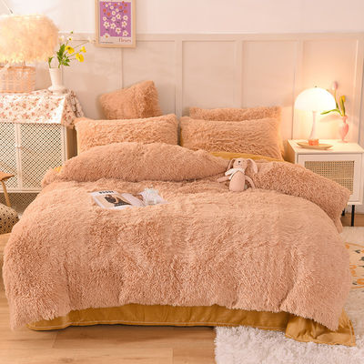 Tutti i gruppi colore arcobaleno pelliccia velluto pelosa piumini lenzuola morbida set per bambini ragazza