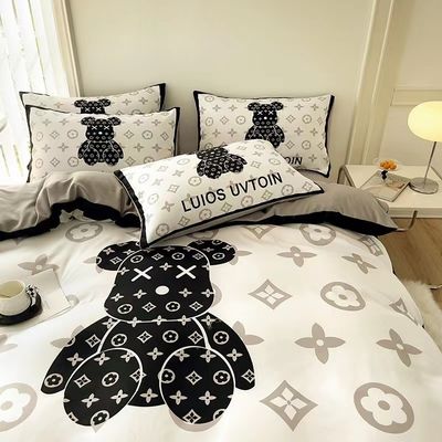 Moderno stile cartoni animati testa di orso bianco design set di biancheria da letto con 100% materiale poliestere