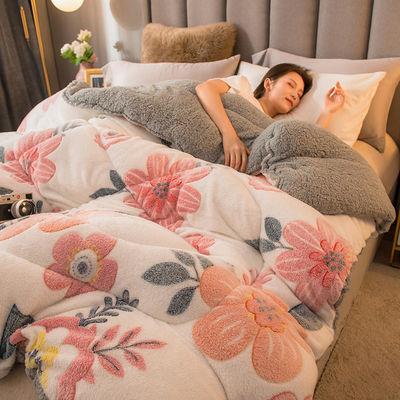 Set di biancheria da letto in fibra chimica morbida a colori personalizzati