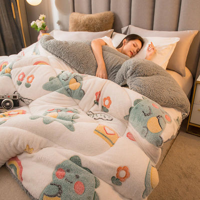 Set di biancheria da letto in fibra chimica morbida a colori personalizzati