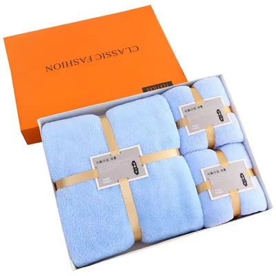 Soft and Absorbent Home Hotel Spa Bagno Set asciugamano regalo in fleece di corallo spessa microfibra