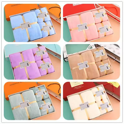 Soft and Absorbent Home Hotel Spa Bagno Set asciugamano regalo in fleece di corallo spessa microfibra