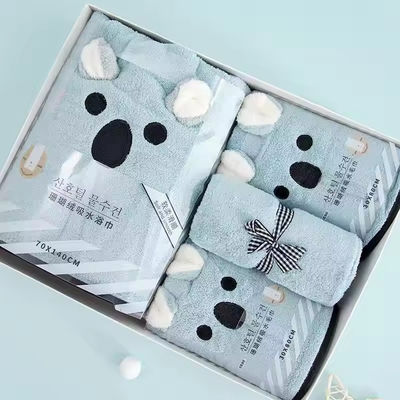 Home Set di asciugamani a colori solidi Logo personalizzato Asciugamani da bagno a 4 pezzi con tocco morbido